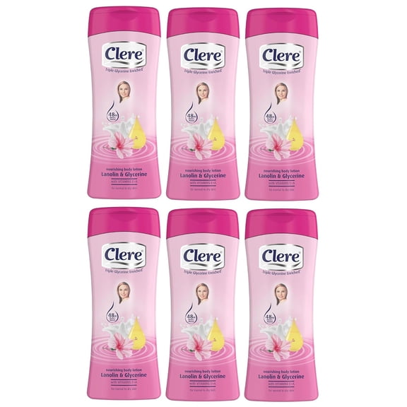 CLERE HAND & BODY LOTION LANOLIN & GLYCERINE 400ML - 6 PACK