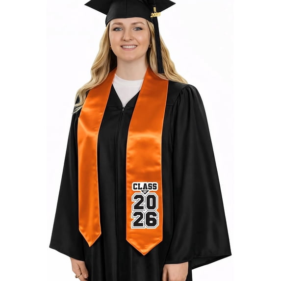 CLERKMANS Class of 2026 Graduation Stole - Orange