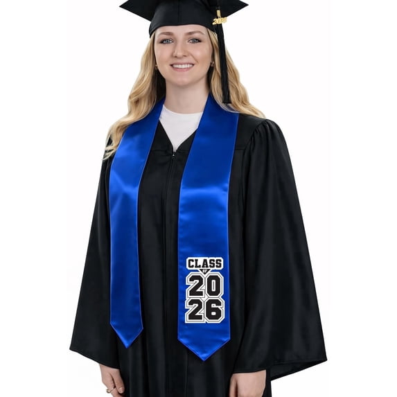 CLERKMANS Class of 2026 Graduation Stole - (Royal Blue)
