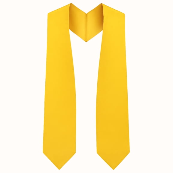 CLERKMANS Unisex Adult Plain Graduation Stole Sash, Gold, 1 Pack