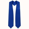 thumbnail image 1 of CLERKMANS Unisex Adult Plain Graduation Stole Sash, Blue, 1 of 5