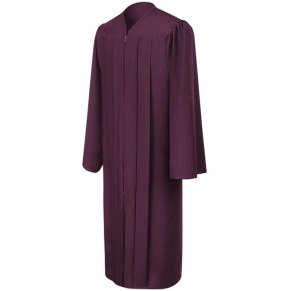 CLERKMANS Unisex Adult Matte Graduation Gown & Robe, Maroon, 1 PCS