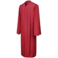 thumbnail image 1 of CLERKMANS Unisex Adult Matte Graduation Gown & Robe, Red, 1 PCS, 1 of 5