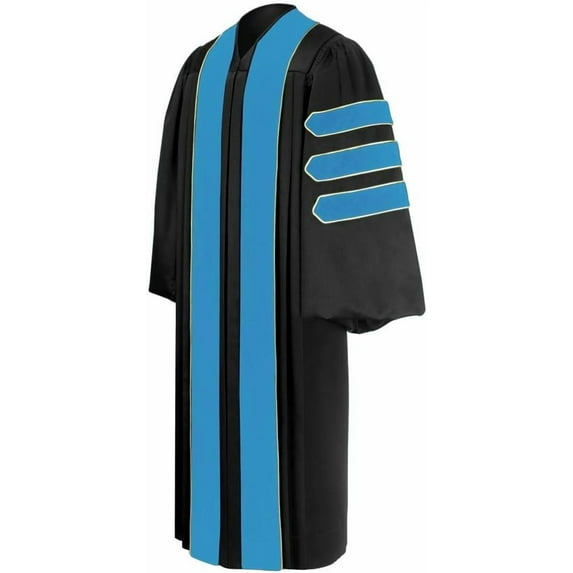 CLERKMANS Unisex Education Doctoral Graduation Gown – In Black & Blue Color for Unisex