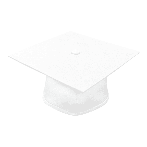 CLERKMANS Unisex Teenager Adult Graduation Cap, 100% Polyester, 1 PCS (Matte White)