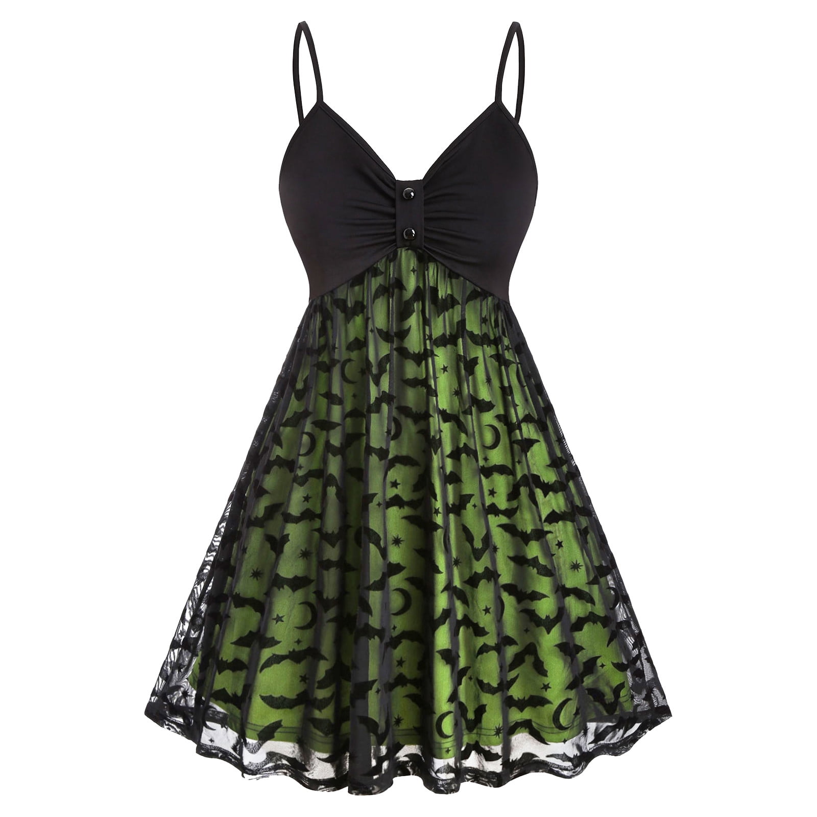 Green Animal Print Prom Dress