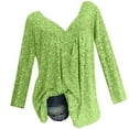 thumbnail image 1 of CLESALE Women Plus Size Long Sleeved V-Neck Print Blouse Pullover Tops Shirt Mint Green L, 1 of 8