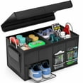 thumbnail image 1 of CLESOO Car Trunk Organizer, 57L Collapsible Organizer Multi Compartment with Lid, Black, 1 of 8