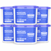 Clevast Moisture Absorber Boxes 6 Pack, 12.2 oz Closet Dehumidifier, Fragrance-Free Humidity Absorber for Bathroom RV Basement Car