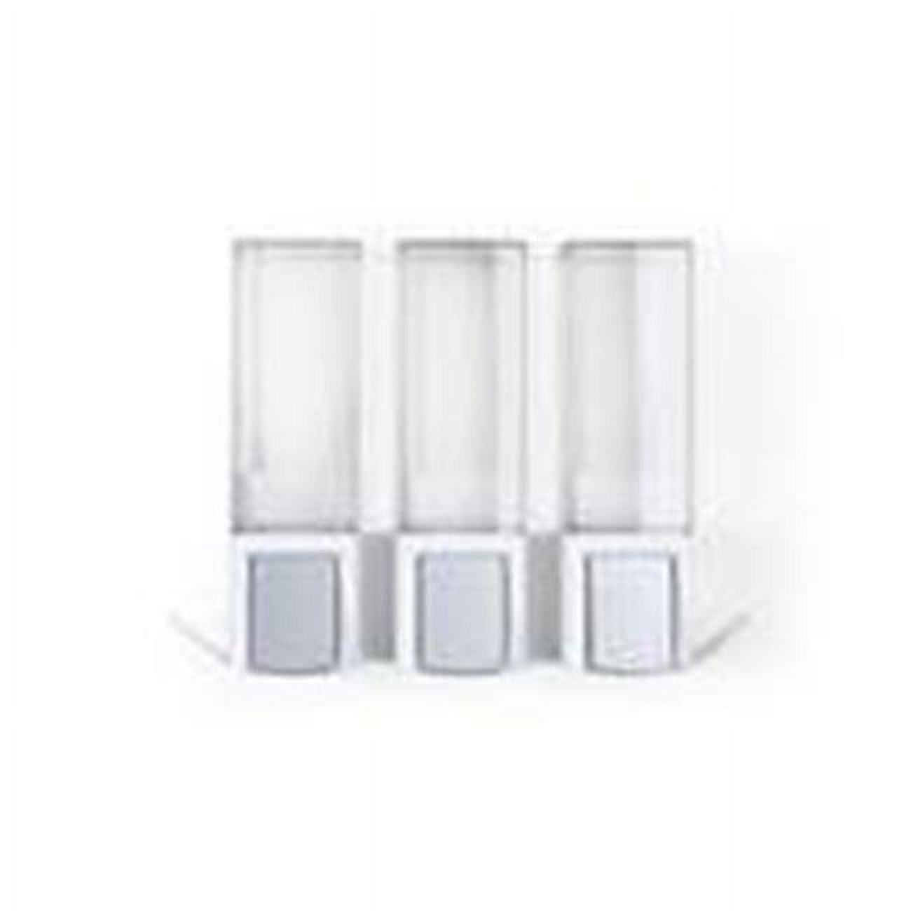 White and Chrome Triple Shower Dispenser with Hooks