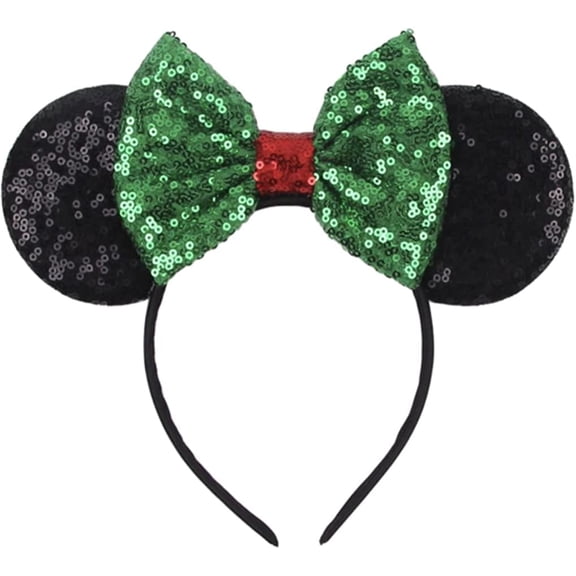 CLGIFT Christmas mouse Ears headband  pick your color   Holiday mouse Ears  Christmas white mouse Ears