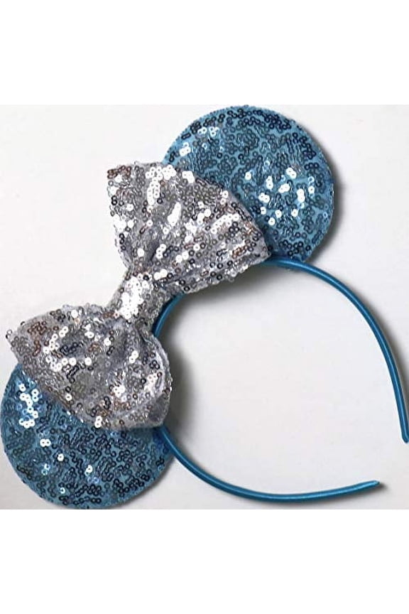 CLGIFT Cinderella Inspired Minnie Mouse Ears, Blue Mickey Mouse Ears, Princess Ears, Cinderella Minnie Ears, Rainbow Sparkle Mouse Ears,Classic Red Sequin Minnie Ears (Cinderella)