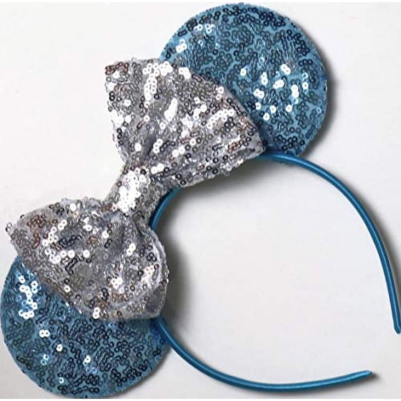 CLGIFT Cinderella Inspired Minnie Mouse Ears, Blue Mickey Mouse Ears, Princess Ears, Cinderella Minnie Ears, Rainbow Sparkle Mouse Ears,Classic Red Sequin Minnie Ears (Cinderella)