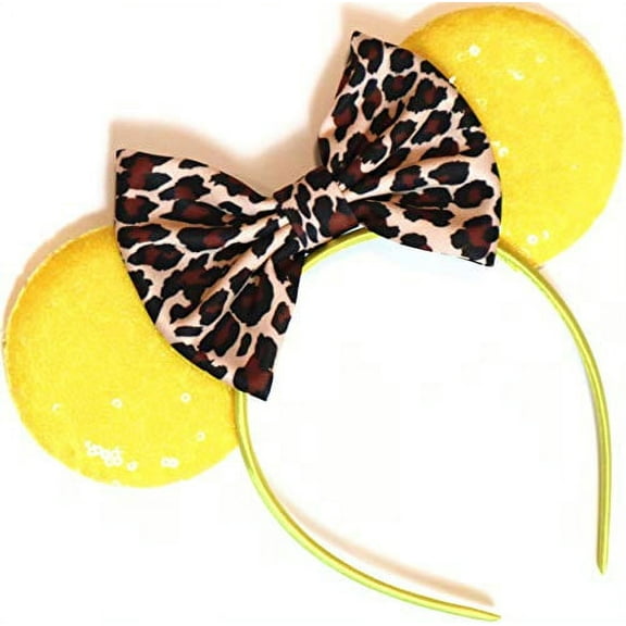 CLGIFT Leopard Minnie Ears, Animal Kingdom Ears, Lion King Minnie (Yellow)