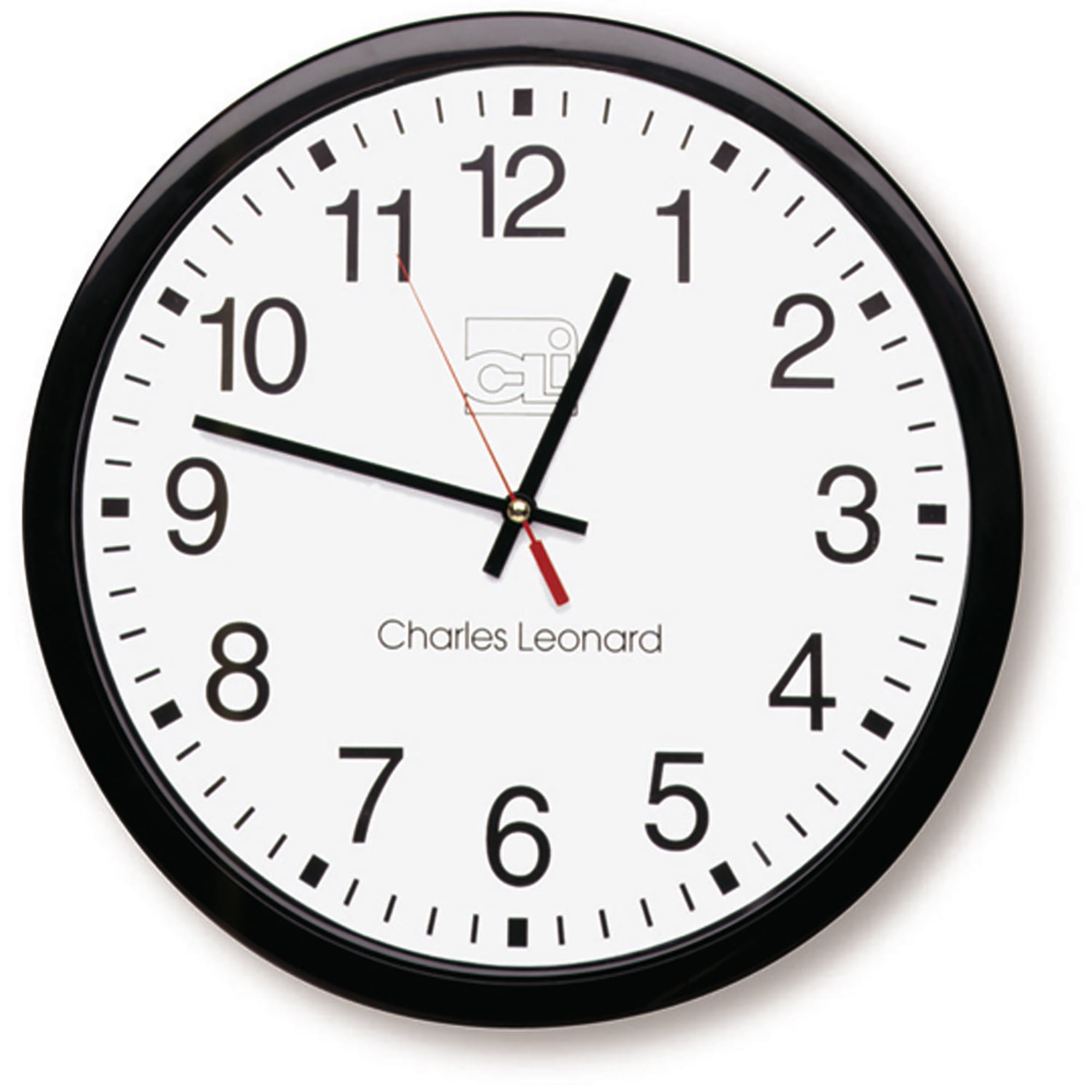 Charles Leonard Thinline Quartz Wall Clock, 14 Inch