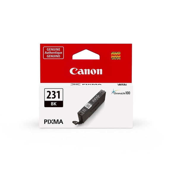 Canon Genuine CLI-231BK Black Standard Yield Ink Cartridge (6674C001)