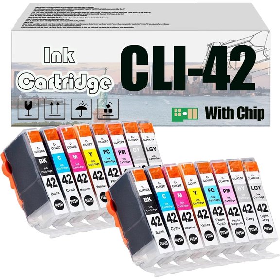 CLI-42 CLI42 14 ML Ink Cartridges, Compatible for Canon PRO-100 PRO100 Printers【High Print Volume with Chip】
