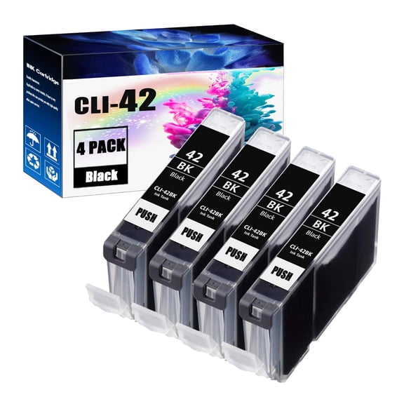 CLI-42 Ink Cartridges Black Replacements for Canon Ink 42 to Work with PIXMA PRO 100 100S Printers Combo(4 Black)