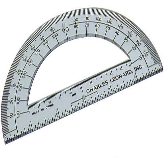 CLI 6" Open Center Protractor Plastic - Clear - 12 / Box
