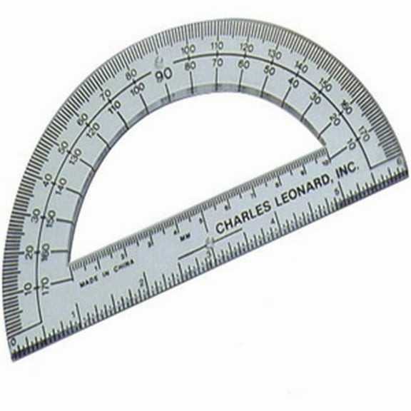 CLI LEO77106 6 in. Plastic Open Center Protractor, Clear