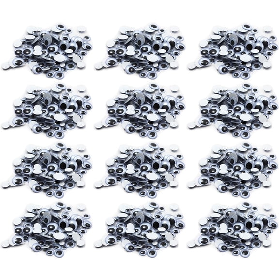 CLI Assorted Peel'n Stick Wiggle Eyes Black 100/Pack 12 Packs (CHL64530-12)