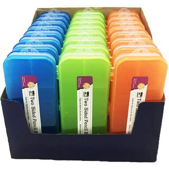 CLI Double-sided Pencil Boxes - 1.5" Height x 8.5" Width x 3.5" Depth - Double Sided - Assorted - 24 / Display Box | Bundle of 5 Displays
