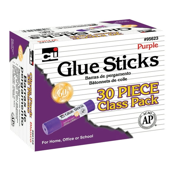 CLI Glue Sticks Classpack, 0.280 oz each, Purple, 30 pack