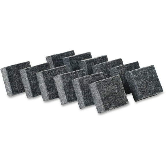 CLI Multi-purpose Eraser - 2" Width x 2" Length - Used as Mark Remover - Charcoal Gray - Felt - 12 / Pack | Bundle of 5