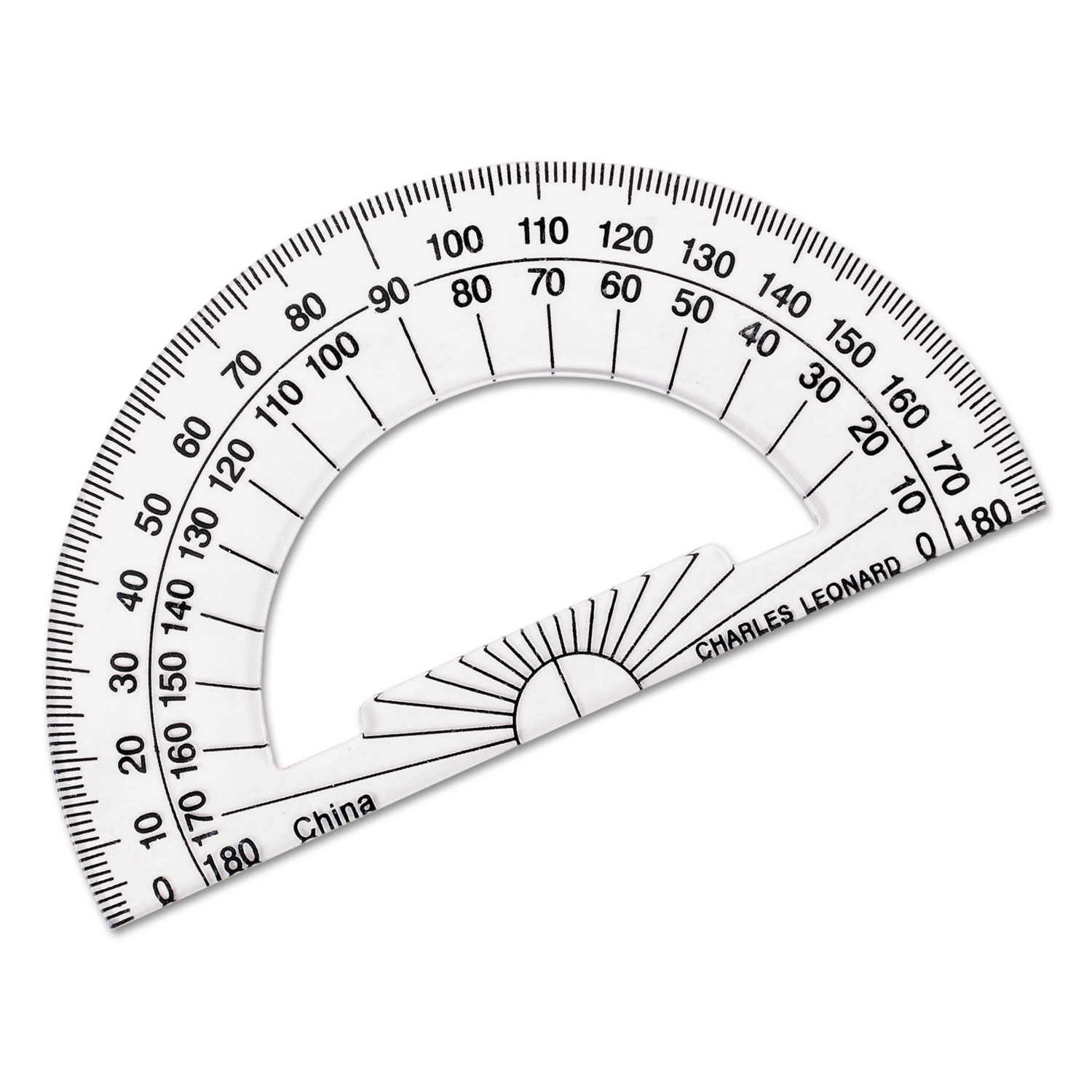 CLI Plastic Protractor, Pack of 12, Clear - image 1 of 2