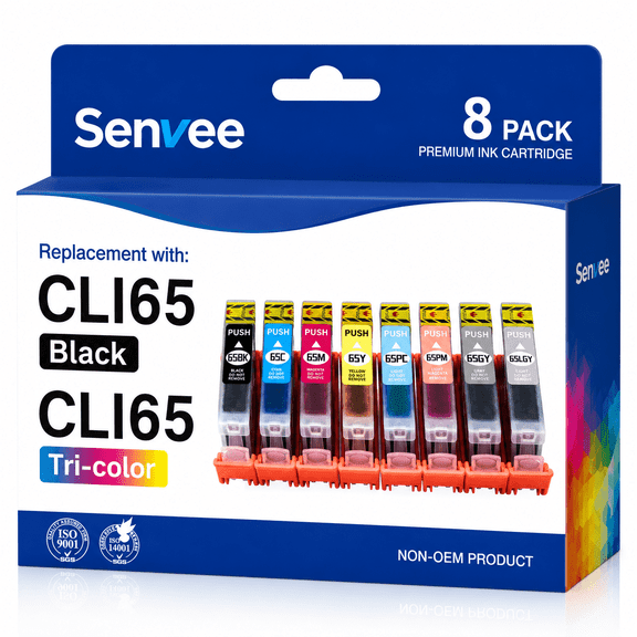 CLI65  Ink Cartridge Replacement for Canon PRO200 PRO200S PRO 200 Printer(8 Pack)