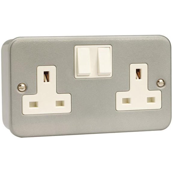 CLICK - 2 Gang DP 13A Metal Clad Switched Socket