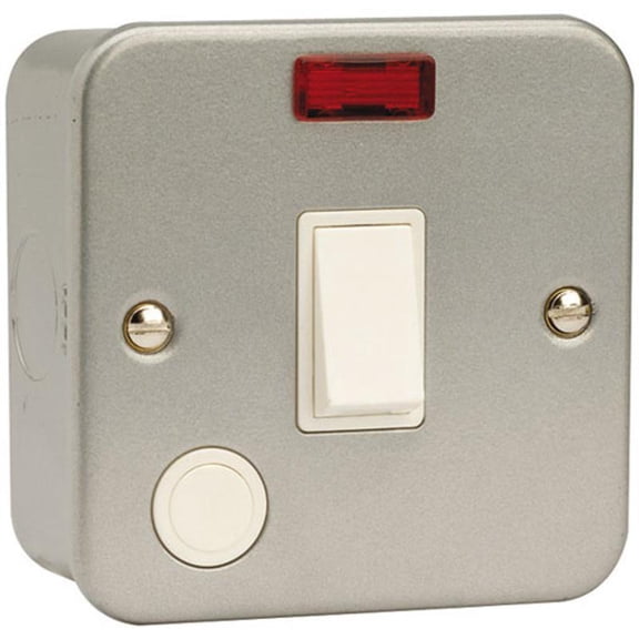 CLICK - 20A 1G DP Metalclad Switch with Neon + Flex Outlet
