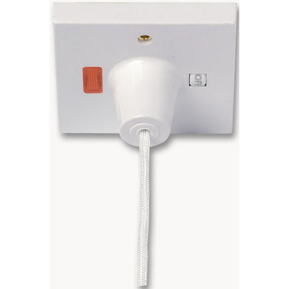 CLICK - 45A DP Pullcord Switch with Mechanical 'On/Off', Square