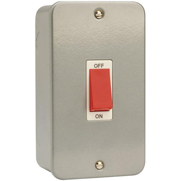 CLICK - 45A Metal Clad DP Switch, 2-Gang