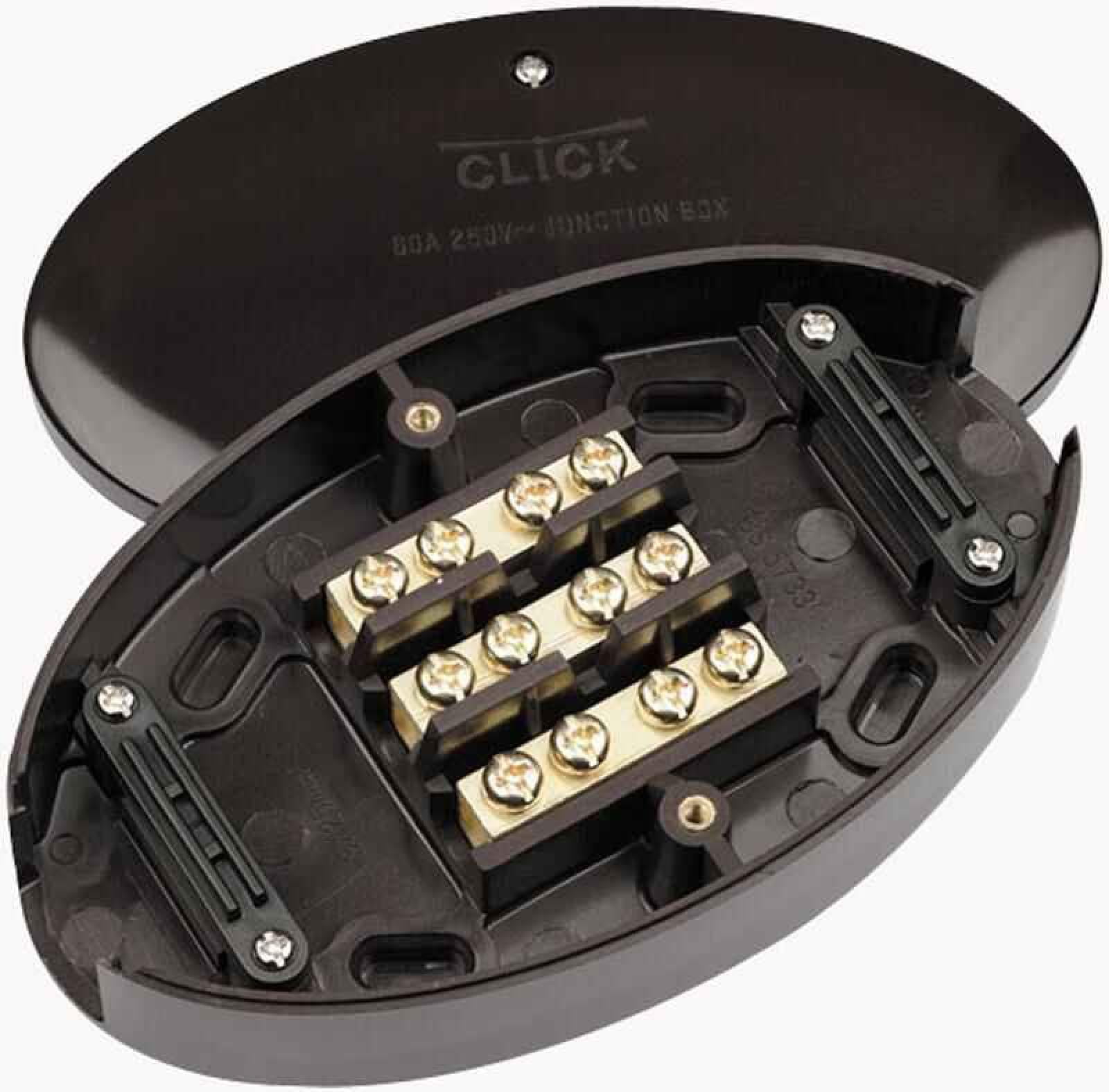 CLICK - Heavy Duty Junction Box, 60A, 3x Terminals, Brown