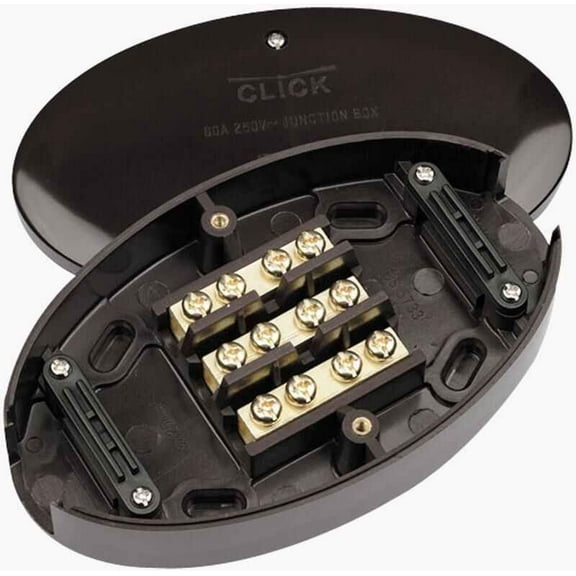 CLICK - Heavy Duty Junction Box, 60A, 3x Terminals, Brown