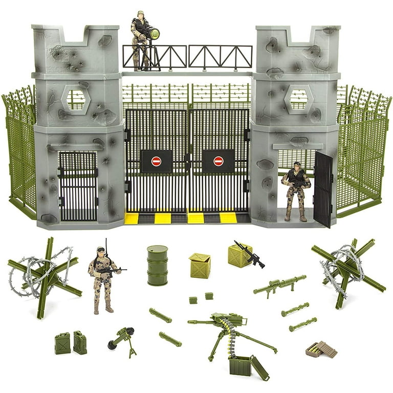 CLICK N' PLAY Child Military Action Figure Set, Plastic Green