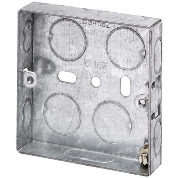 CLICK - Steel Back Box, 1-Gang, 16mm (D)