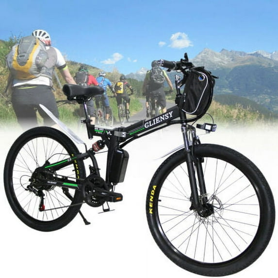 CLIENSY 26" Folding Electric Bicycle 36V 350W Lithium Battery City Mountain Bike Cycling E-Bike