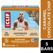 CLIF BAR Caffeinated Caramel Chocolate Chip Flavor Energy Bars, Plant Based Protein Bars, 5ct