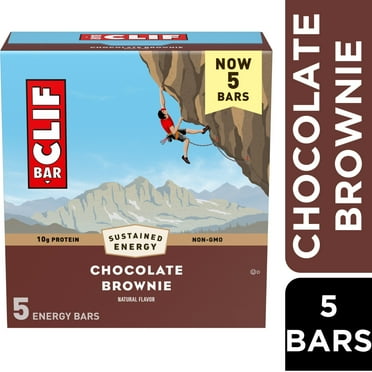 CLIF BAR Chocolate Brownie Flavor Energy Bars, Plant Based Protein Bars, 5ct