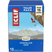 CLIF BAR - Chocolate Chip - Made with Organic Oats - 10g Protein - Non-GMO - Plant Based - Energy Bars - 2.4 oz. (15 Pack)