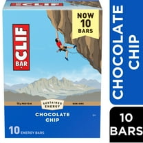 CLIF BAR Chocolate Chip Energy Bars, Plant Based Protein Bars, 10ct