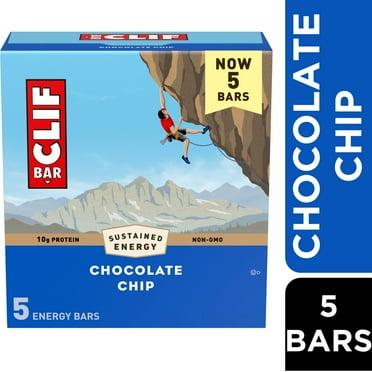 CLIF BAR Chocolate Chip Energy Bars, Plant Based Protein Bars, 5ct