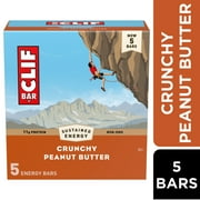 CLIF BAR - Crunchy Peanut Butter - Made with Organic Oats - 11g Protein - Non-GMO - Plant Based - Energy Bars - 2.4 oz. (5 Pack)