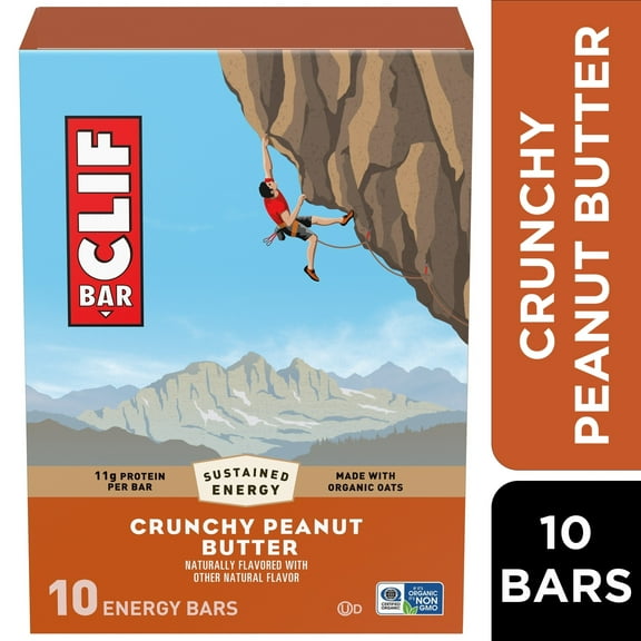 CLIF BAR Energy Protein Bars, Crunchy Peanut Butter, 10ct