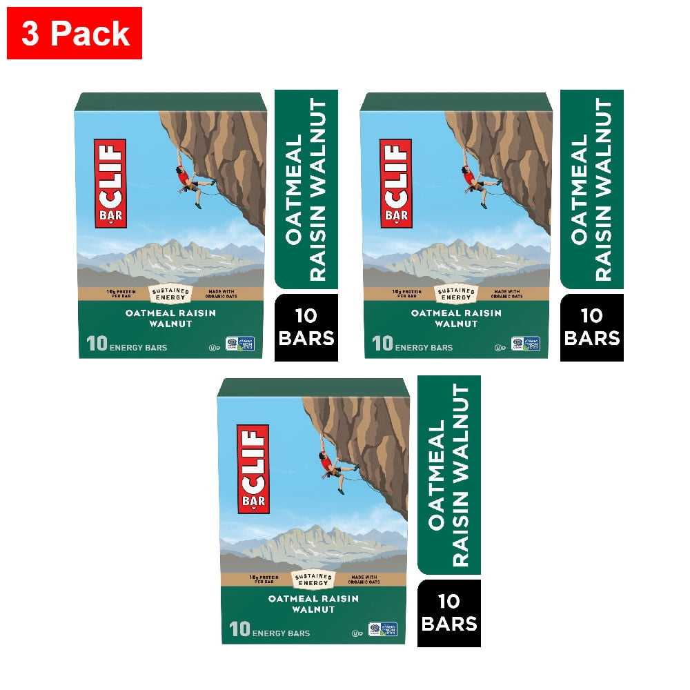 CLIF BAR Oatmeal Raisin Walnut Energy Bars 10 ct - 3 Pack