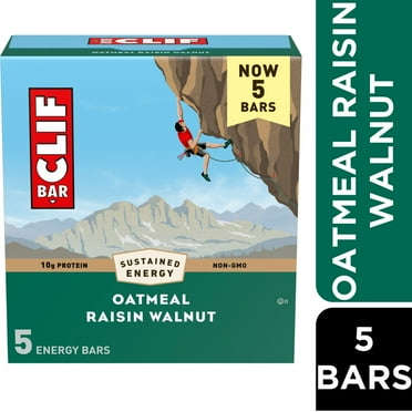 CLIF BAR Oatmeal Raisin Walnut Energy Bars, Plant Based Protein Bars, 5ct