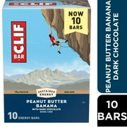 CLIF BAR Peanut Butter Banana with Dark Chocolate Flavor Energy Bars, Plant Based Protein Bars, 10ct