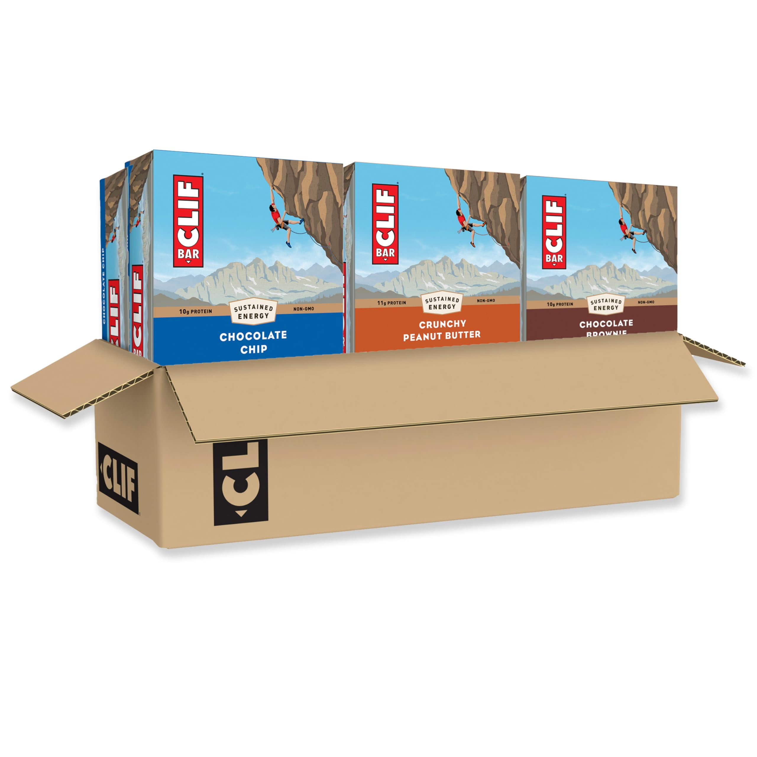 CLIF BAR Variety Pack Made with Organic Oats 1011g Protein Non